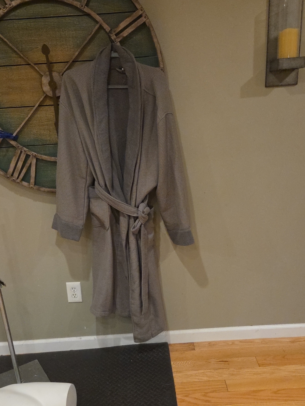Cozy Earth Gray Waffle Robe Unisex